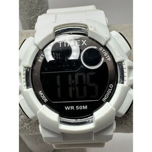 Timex TW5M23700 New Battery Indiglo 44MM 7.5" White Silicone Band X84